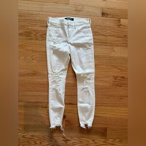 Express Ankle Legging Midrise White Denim